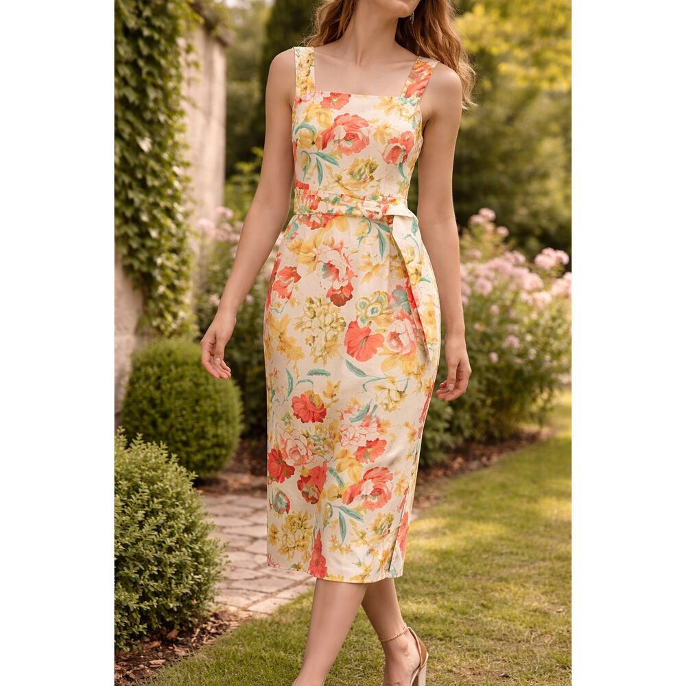 J.Crew Collection Ratti Woodstock Floral Belted Sheath Dress Size 4